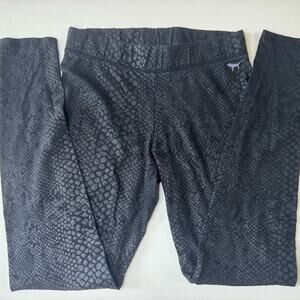 PINK Victoria's Secret 2012 Black Reptile/Glitter Textured Leggings | Size S